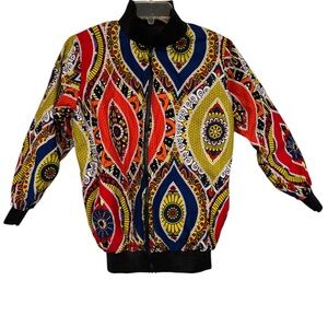 Handmade colorful patterned jacket.